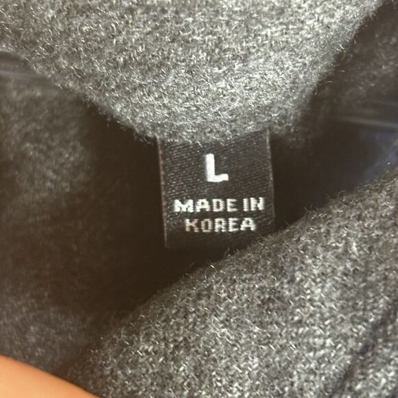 Straight Down Sweater Men Large Golf Knit Blue Solid Pullover Preppy Button Neck - Picture 9 of 14